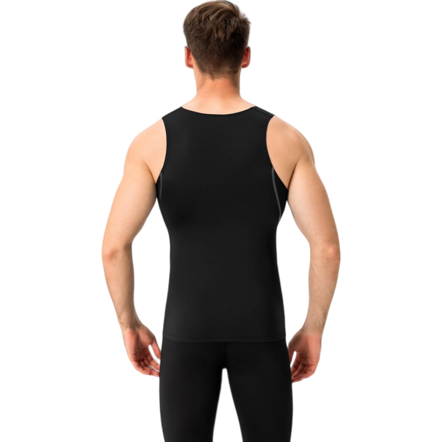 Anna-Kaci Active Men's Compression Tank Top with Scoop Neck Design and Slimming Body Shaper Fit