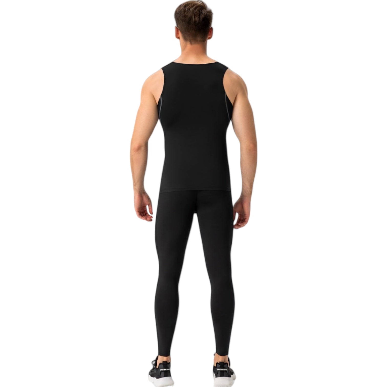 Anna-Kaci Active Men's Compression Tank Top with Scoop Neck Design and Slimming Body Shaper Fit