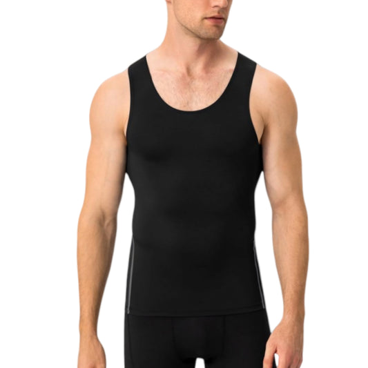 Anna-Kaci Active Men's Compression Tank Top with Scoop Neck Design and Slimming Body Shaper Fit