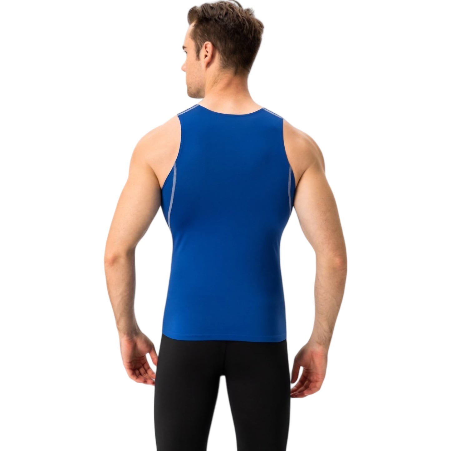 Anna-Kaci Active Men's Compression Tank Top with Scoop Neck Design and Slimming Body Shaper Fit