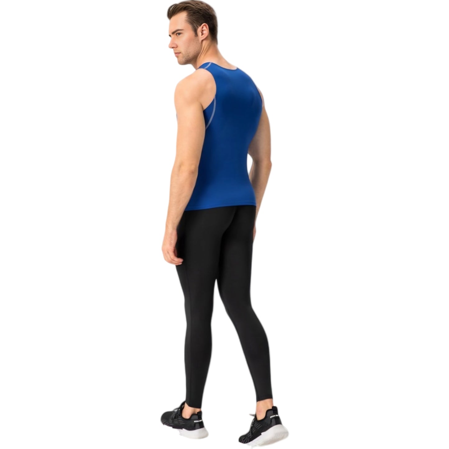 Anna-Kaci Active Men's Compression Tank Top with Scoop Neck Design and Slimming Body Shaper Fit