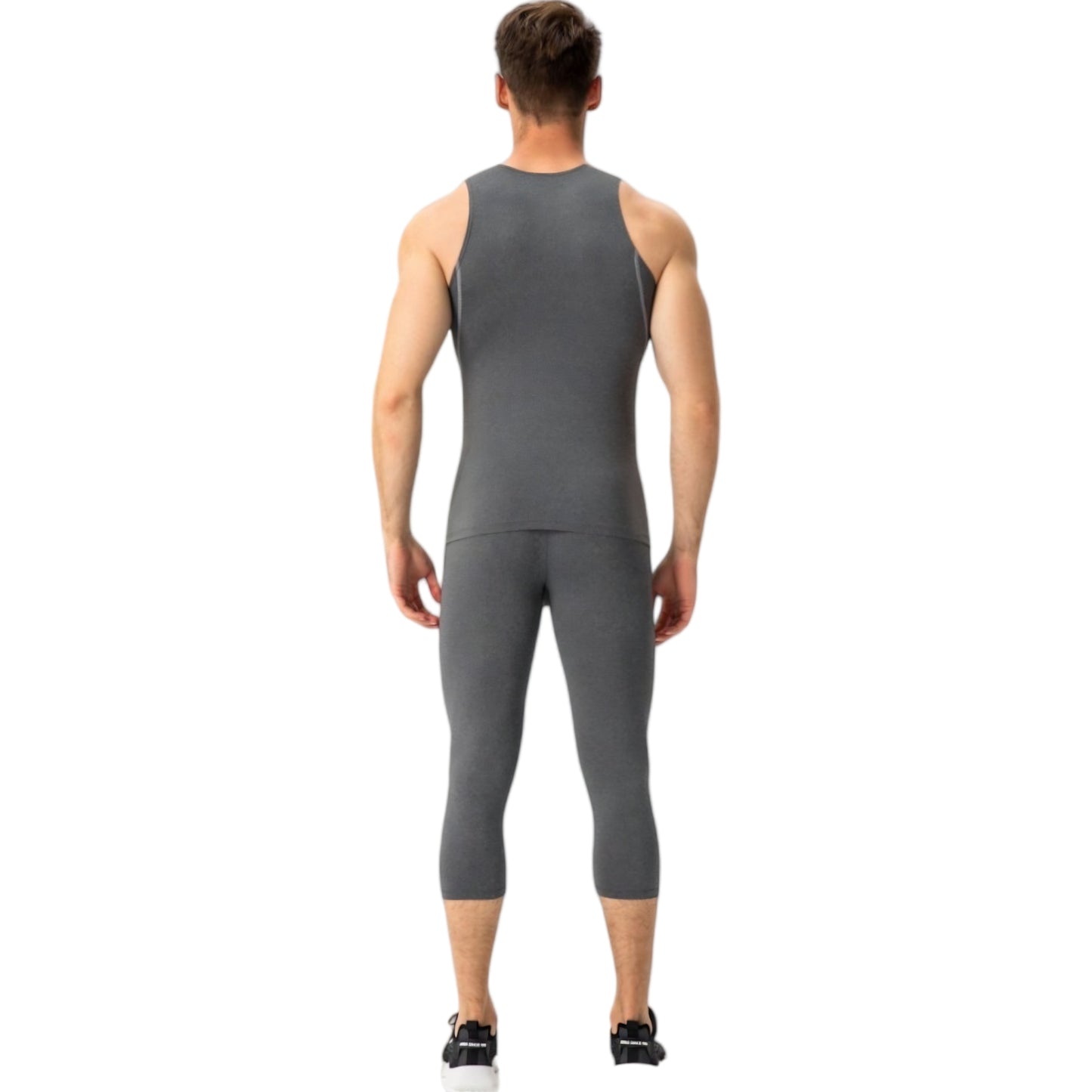 Anna-Kaci Active Men's Compression Tank Top with Scoop Neck Design and Slimming Body Shaper Fit