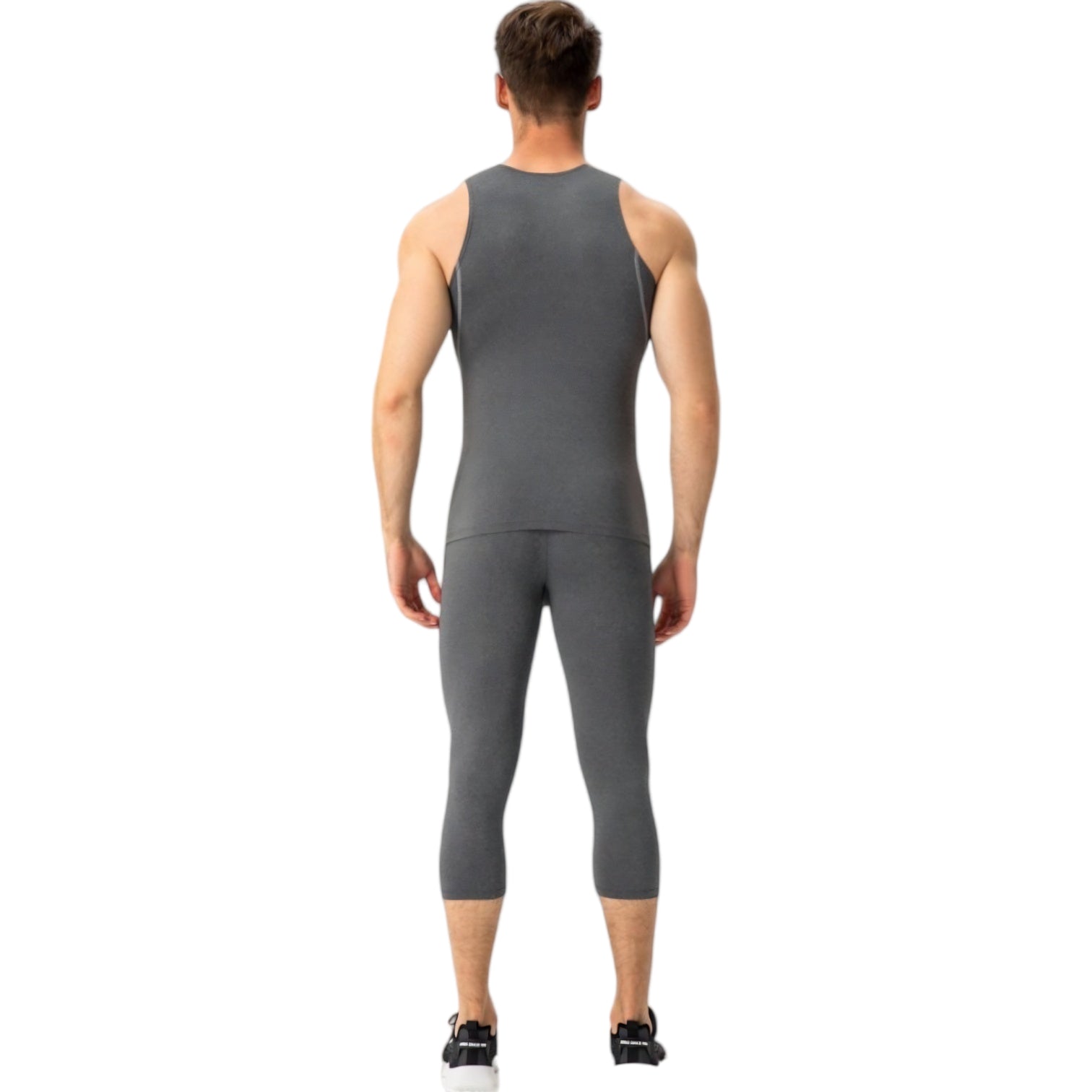 Anna-Kaci Active Men's Compression Tank Top with Scoop Neck Design and Slimming Body Shaper Fit
