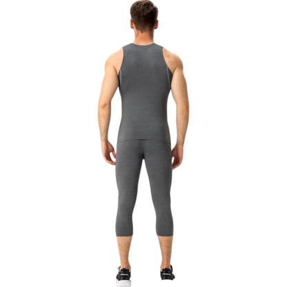 Anna-Kaci Active Men's Compression Tank Top with Scoop Neck Design and Slimming Body Shaper Fit