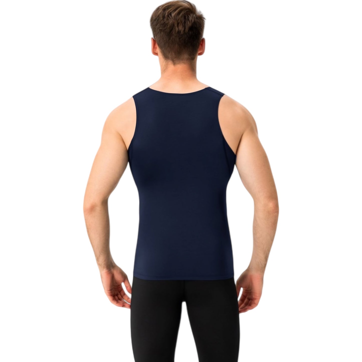 Anna-Kaci Active Men's Compression Tank Top with Scoop Neck Design and Slimming Body Shaper Fit