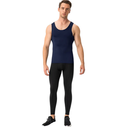 Anna-Kaci Active Men's Compression Tank Top with Scoop Neck Design and Slimming Body Shaper Fit