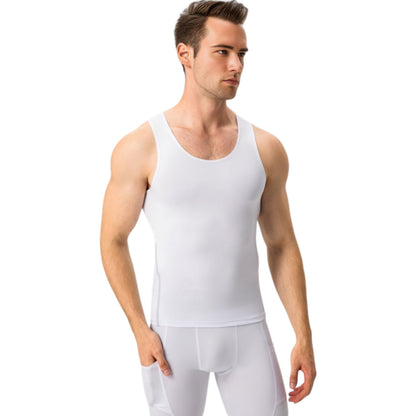 Anna-Kaci Active Men's Compression Tank Top with Scoop Neck Design and Slimming Body Shaper Fit