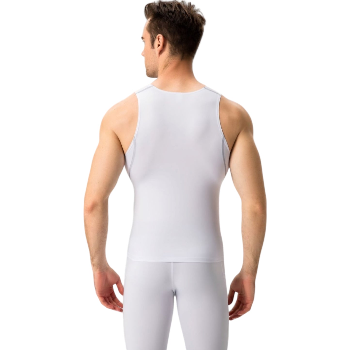 Anna-Kaci Active Men's Compression Tank Top with Scoop Neck Design and Slimming Body Shaper Fit