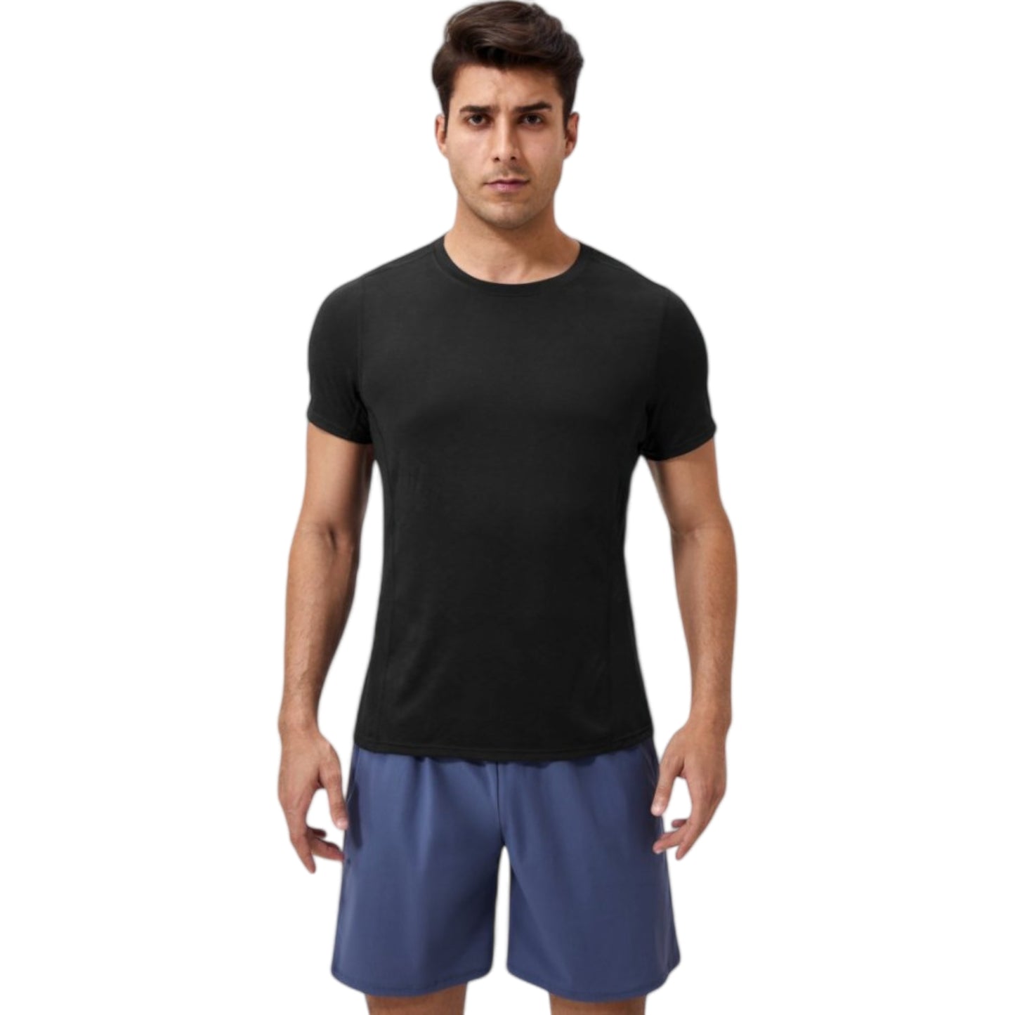Anna-Kaci Active Men's Performance Crew Neck Athletic T-Shirt with Subtle Hex Pattern and Moisture-Wicking Fabric