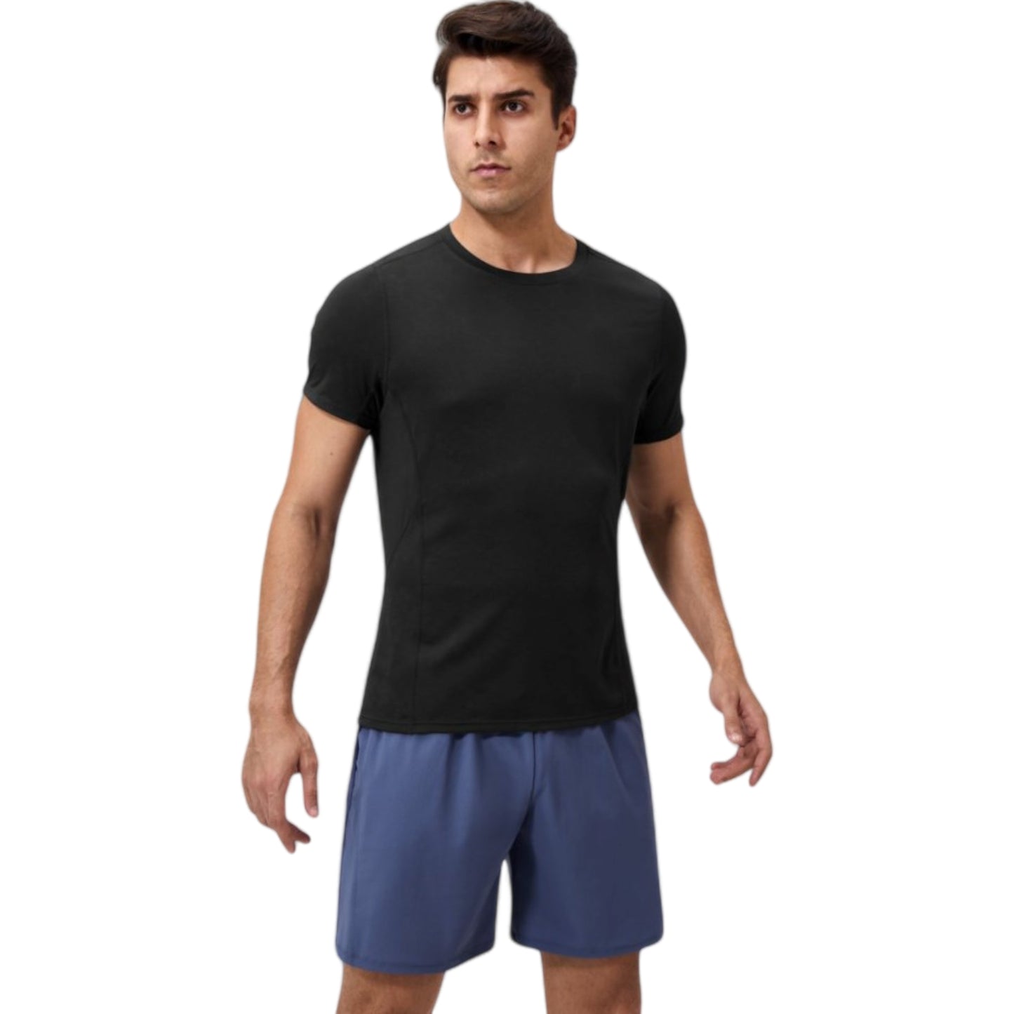 Anna-Kaci Active Men's Performance Crew Neck Athletic T-Shirt with Subtle Hex Pattern and Moisture-Wicking Fabric