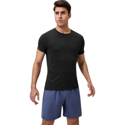 Anna-Kaci Active Men's Performance Crew Neck Athletic T-Shirt with Subtle Hex Pattern and Moisture-Wicking Fabric