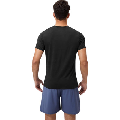 Anna-Kaci Active Men's Performance Crew Neck Athletic T-Shirt with Subtle Hex Pattern and Moisture-Wicking Fabric