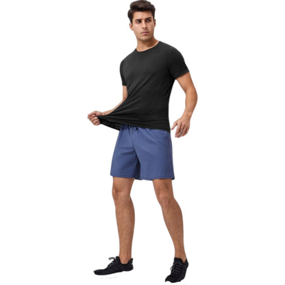 Anna-Kaci Active Men's Performance Crew Neck Athletic T-Shirt with Subtle Hex Pattern and Moisture-Wicking Fabric