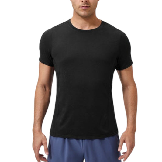 Anna-Kaci Active Men's Performance Crew Neck Athletic T-Shirt with Subtle Hex Pattern and Moisture-Wicking Fabric