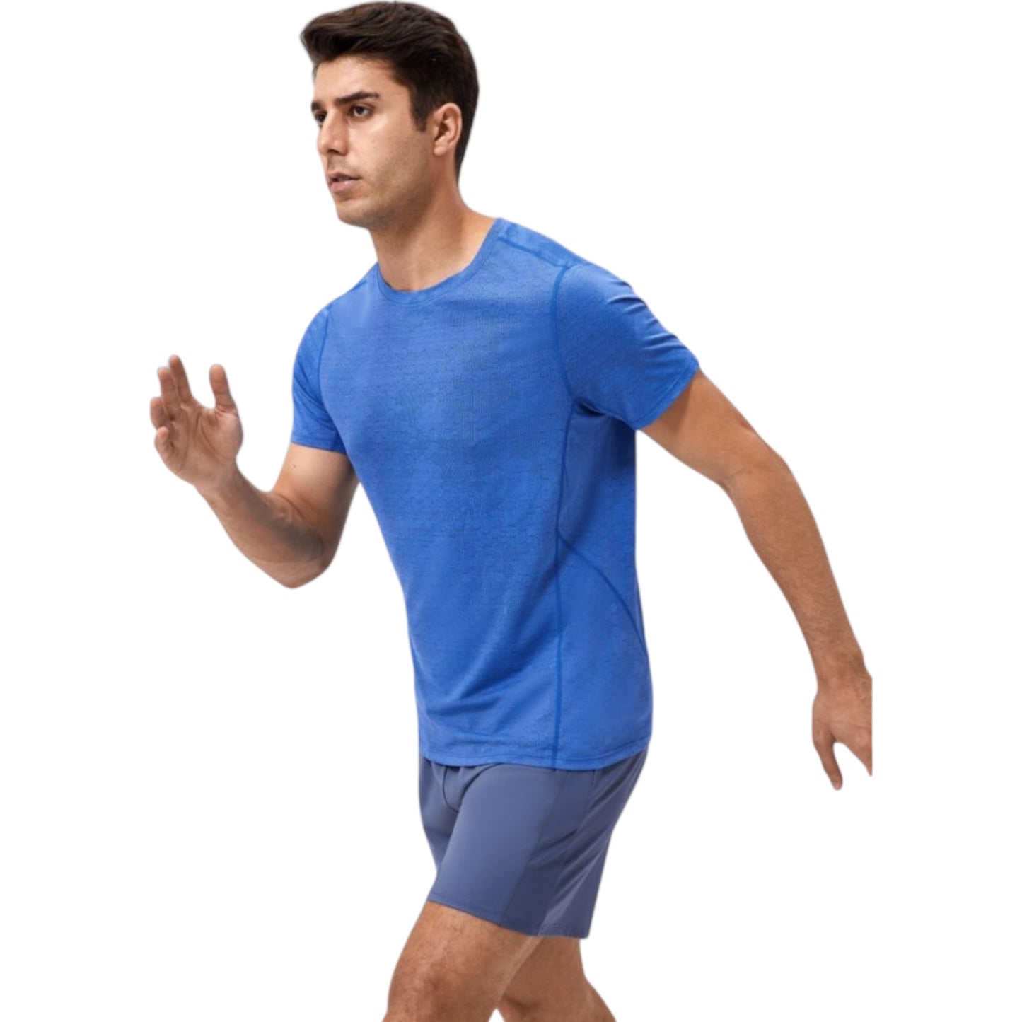Anna-Kaci Active Men's Performance Crew Neck Athletic T-Shirt with Subtle Hex Pattern and Moisture-Wicking Fabric