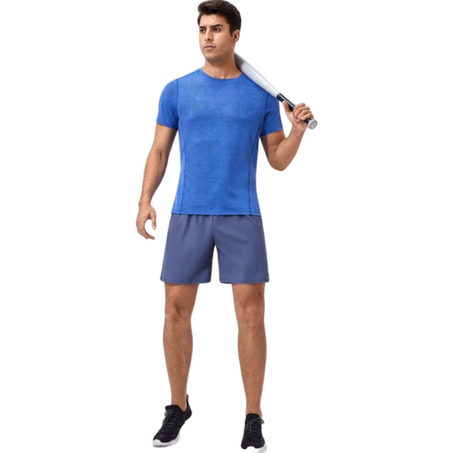 Anna-Kaci Active Men's Performance Crew Neck Athletic T-Shirt with Subtle Hex Pattern and Moisture-Wicking Fabric