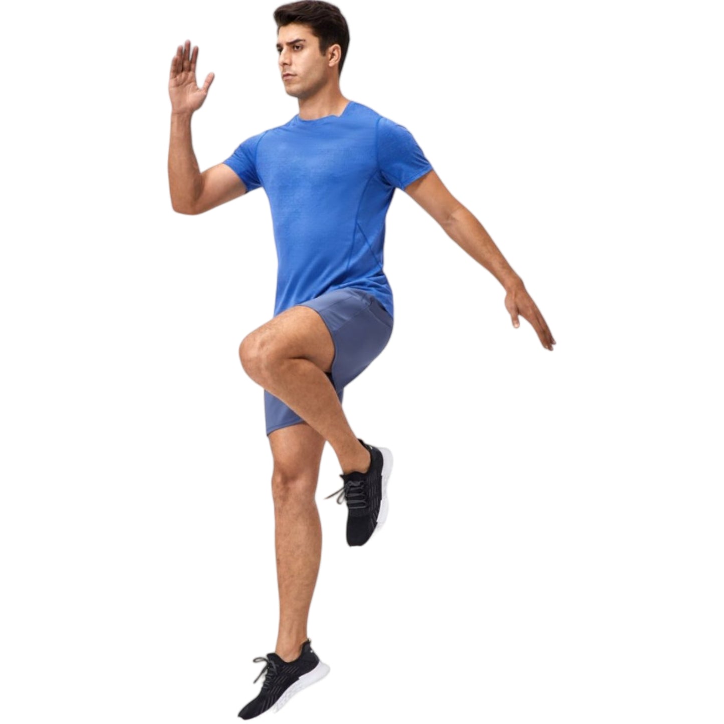 Anna-Kaci Active Men's Performance Crew Neck Athletic T-Shirt with Subtle Hex Pattern and Moisture-Wicking Fabric