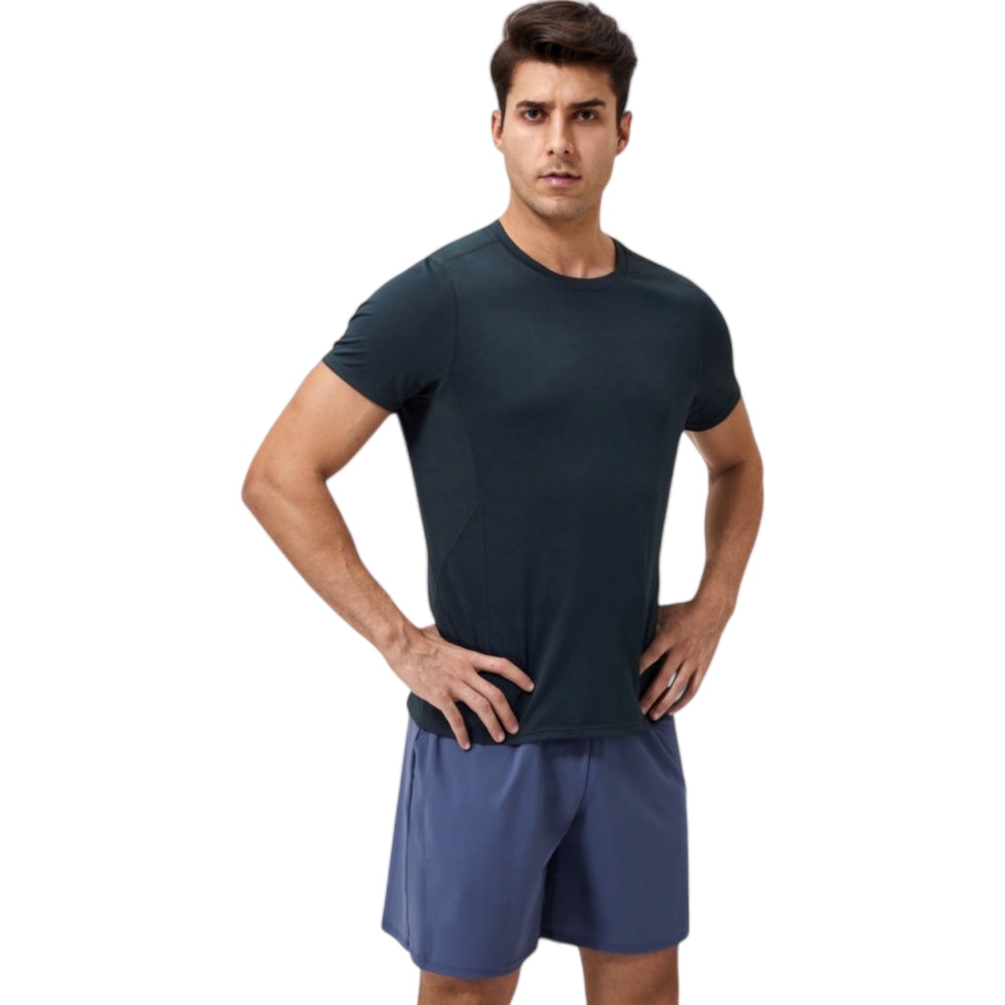 Anna-Kaci Active Men's Performance Crew Neck Athletic T-Shirt with Subtle Hex Pattern and Moisture-Wicking Fabric