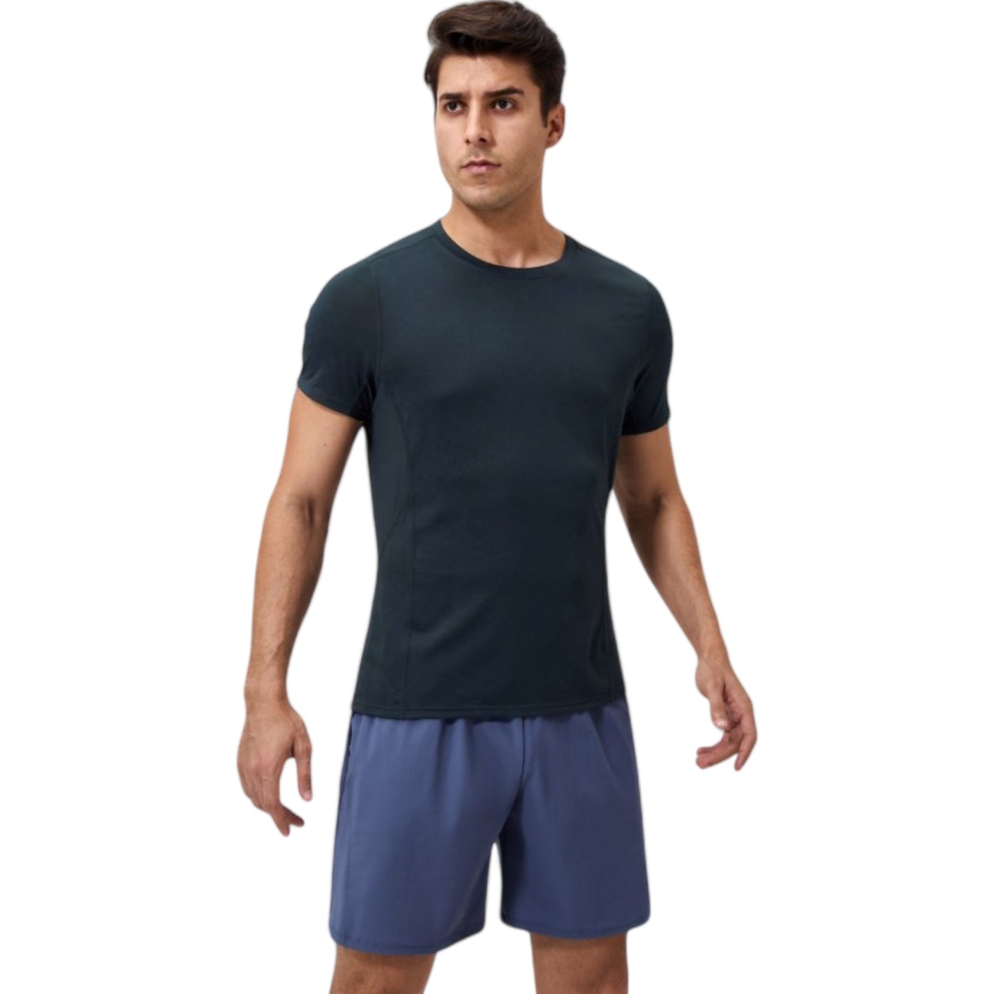 Anna-Kaci Active Men's Performance Crew Neck Athletic T-Shirt with Subtle Hex Pattern and Moisture-Wicking Fabric