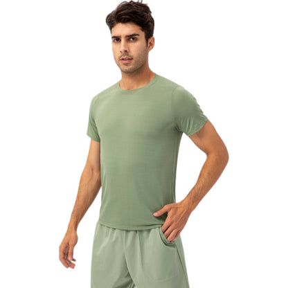 Anna-Kaci Active Men's Lightweight Crew Neck Short Sleeve Active T-Shirt with Breathable Stretch Fabric for Sports and Training
