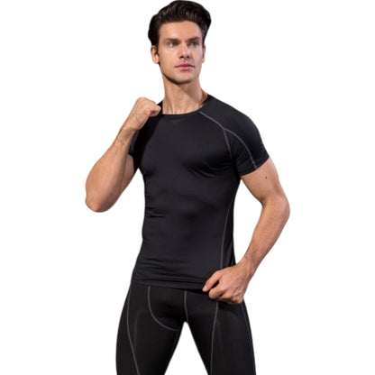 Anna-Kaci Active Men's Compression Short Sleeve Athletic T-Shirt with Moisture-Wicking Stretch Fabric for Training and Workouts