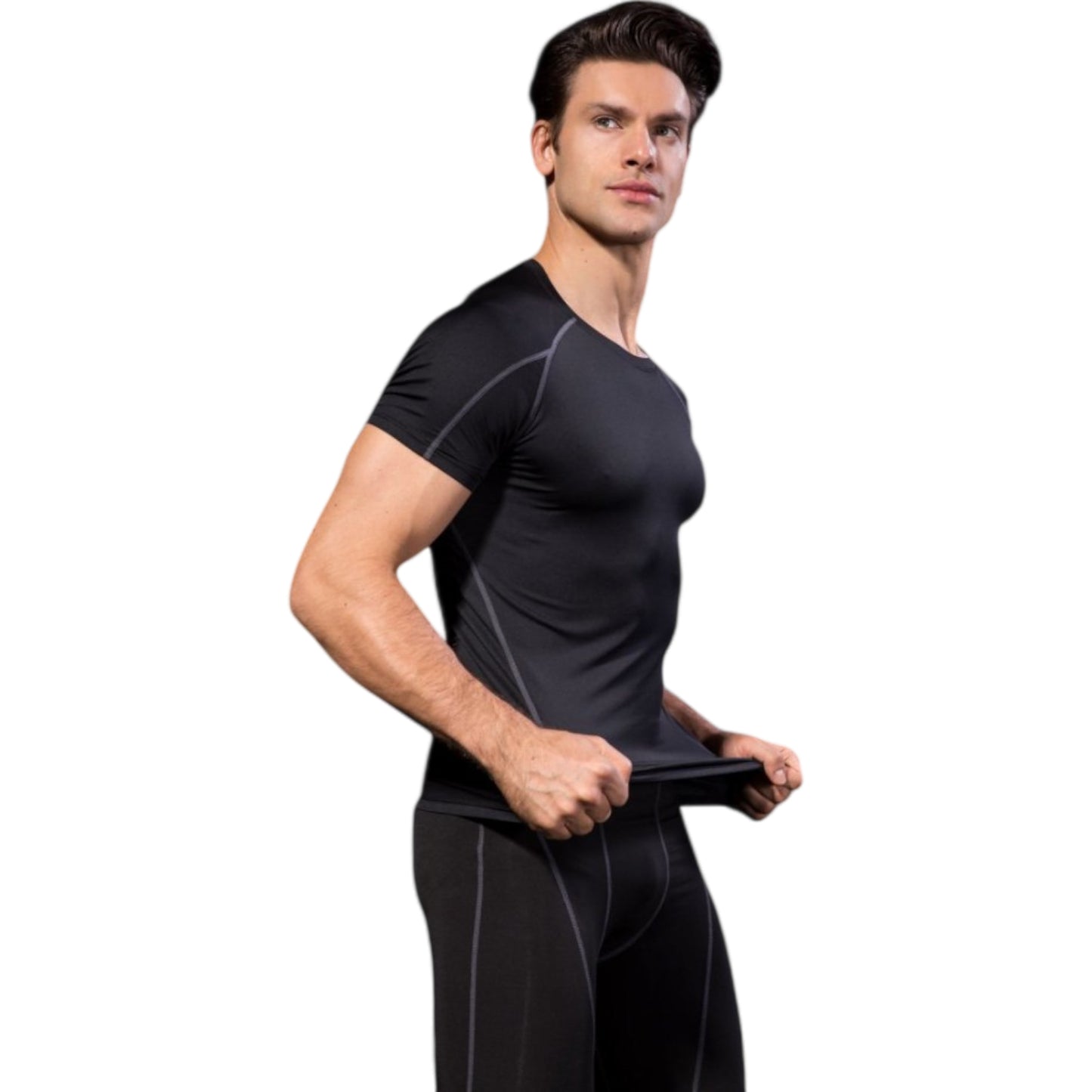Anna-Kaci Active Men's Compression Short Sleeve Athletic T-Shirt with Moisture-Wicking Stretch Fabric for Training and Workouts