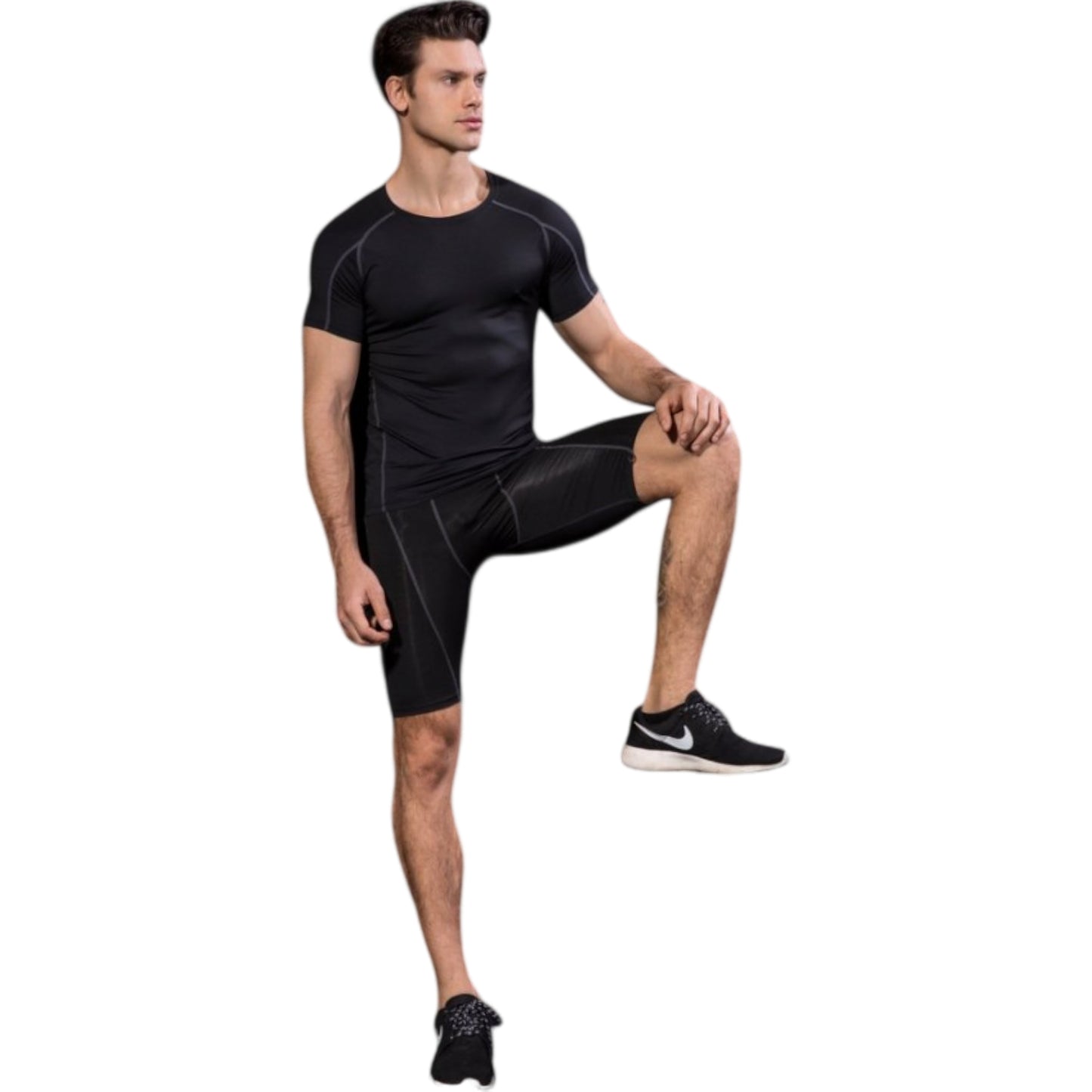 Anna-Kaci Active Men's Compression Short Sleeve Athletic T-Shirt with Moisture-Wicking Stretch Fabric for Training and Workouts