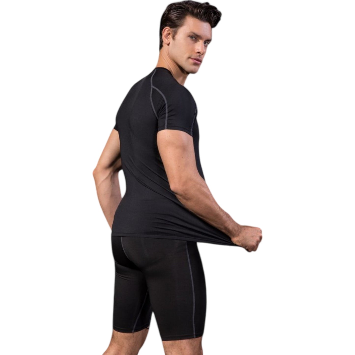 Anna-Kaci Active Men's Compression Short Sleeve Athletic T-Shirt with Moisture-Wicking Stretch Fabric for Training and Workouts