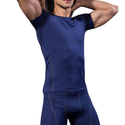 Anna-Kaci Active Men's Compression Short Sleeve Athletic T-Shirt with Moisture-Wicking Stretch Fabric for Training and Workouts