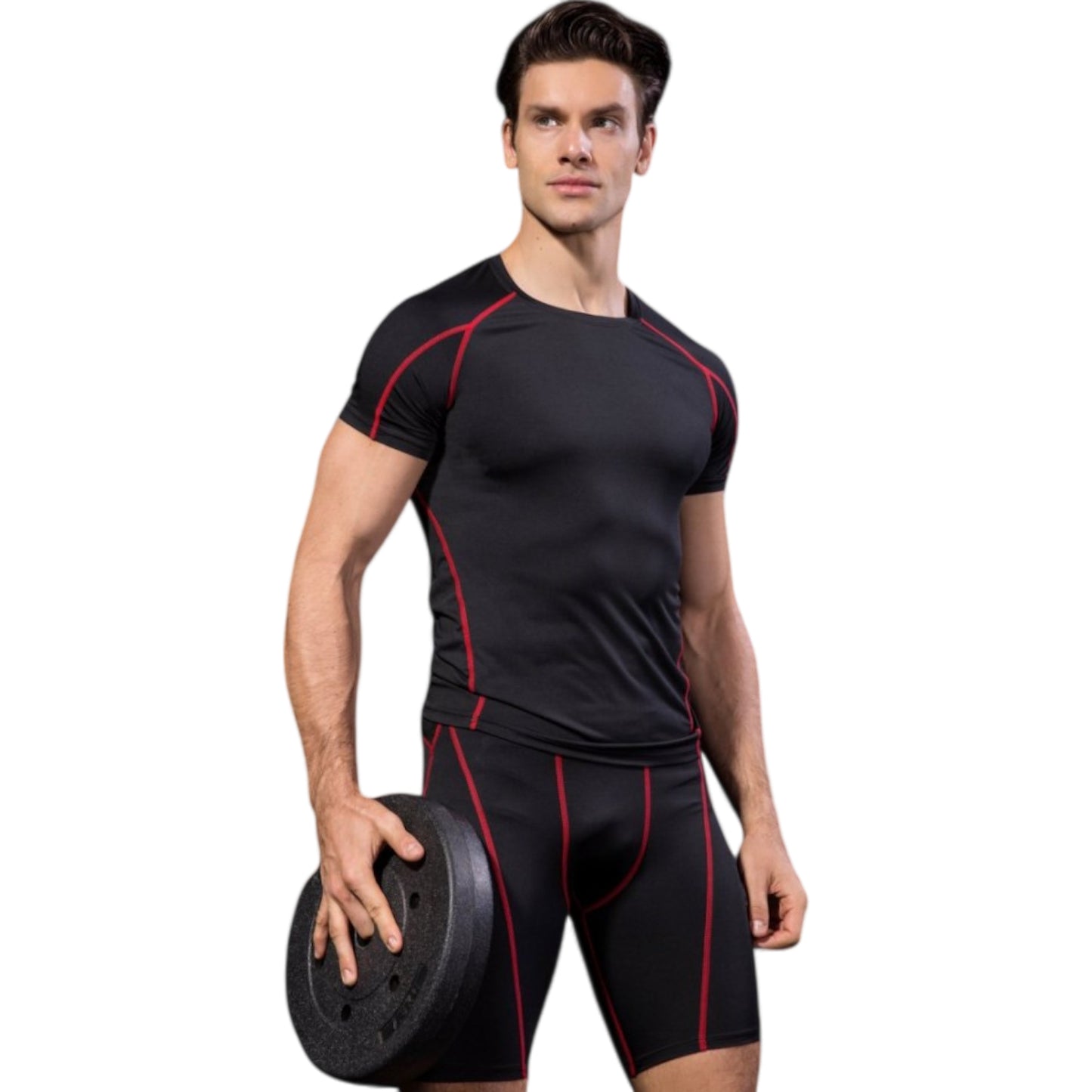 Anna-Kaci Active Men's Compression Short Sleeve Athletic T-Shirt with Moisture-Wicking Stretch Fabric for Training and Workouts