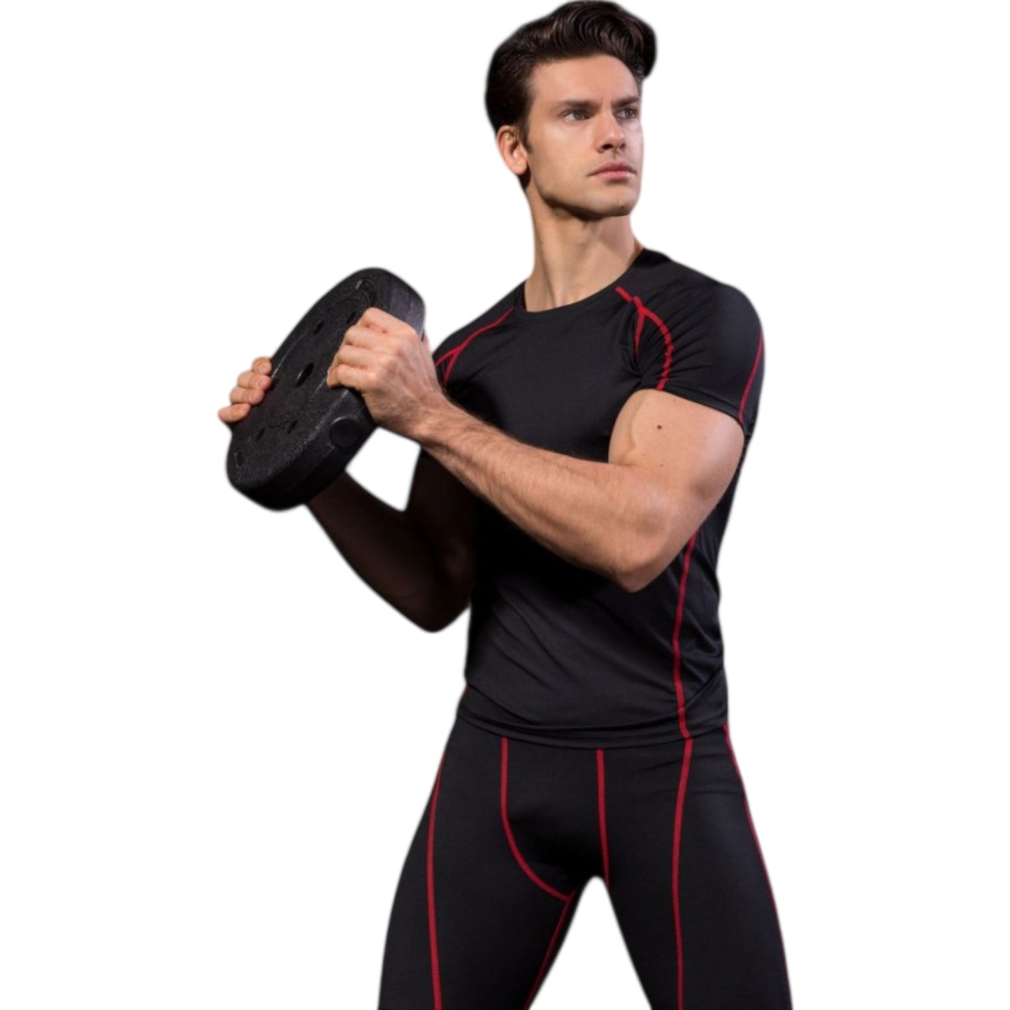 Anna-Kaci Active Men's Compression Short Sleeve Athletic T-Shirt with Moisture-Wicking Stretch Fabric for Training and Workouts