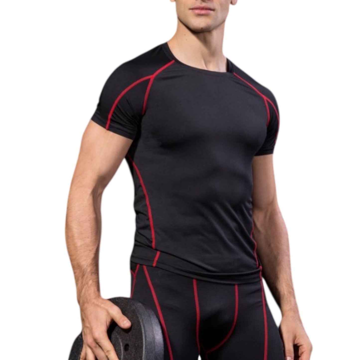Anna-Kaci Active Men's Compression Short Sleeve Athletic T-Shirt with Moisture-Wicking Stretch Fabric for Training and Workouts
