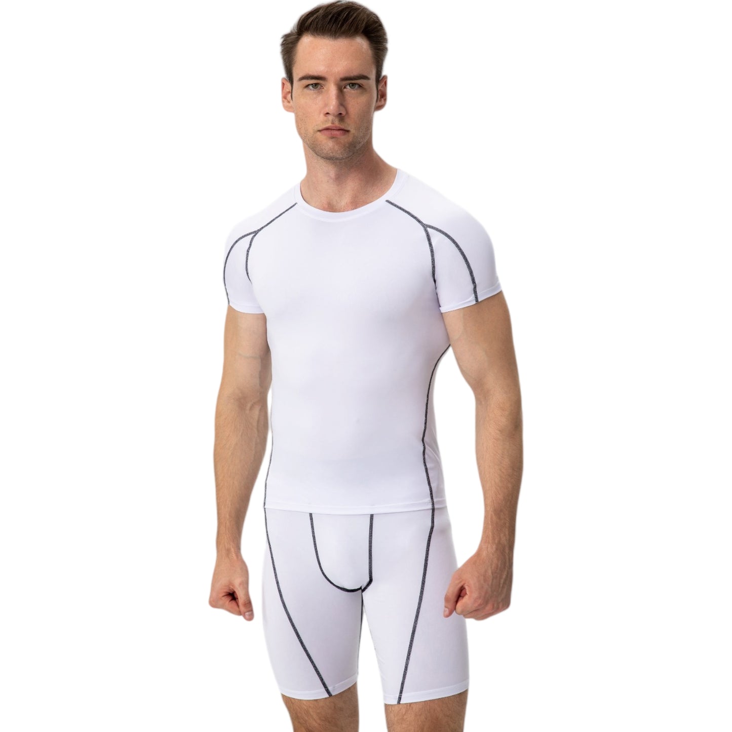 Anna-Kaci Active Men's Compression Short Sleeve Athletic T-Shirt with Moisture-Wicking Stretch Fabric for Training and Workouts