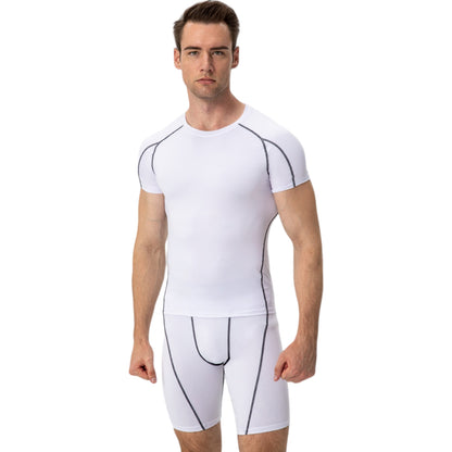 Anna-Kaci Active Men's Compression Short Sleeve Athletic T-Shirt with Moisture-Wicking Stretch Fabric for Training and Workouts