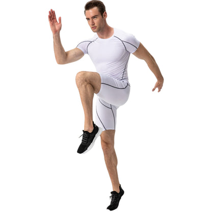 Anna-Kaci Active Men's Compression Short Sleeve Athletic T-Shirt with Moisture-Wicking Stretch Fabric for Training and Workouts