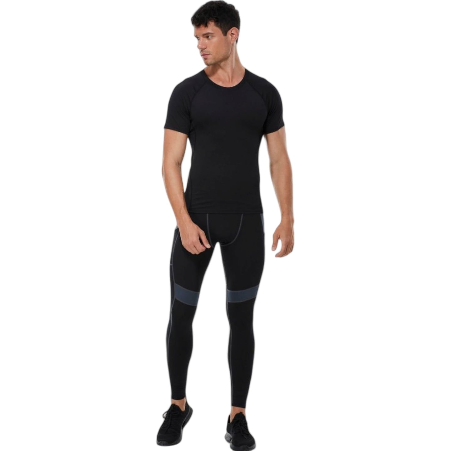 Anna-Kaci Active Men's Compression Short Sleeve T-Shirt in Stretch Heather Fabric for Performance and Training