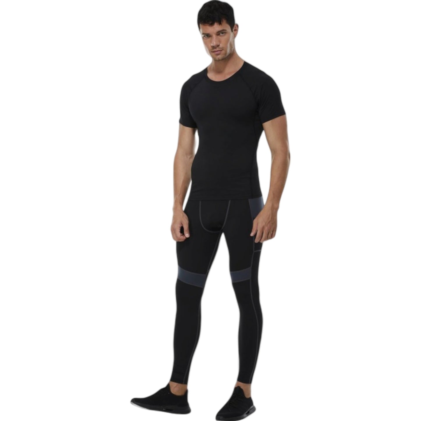 Anna-Kaci Active Men's Compression Short Sleeve T-Shirt in Stretch Heather Fabric for Performance and Training