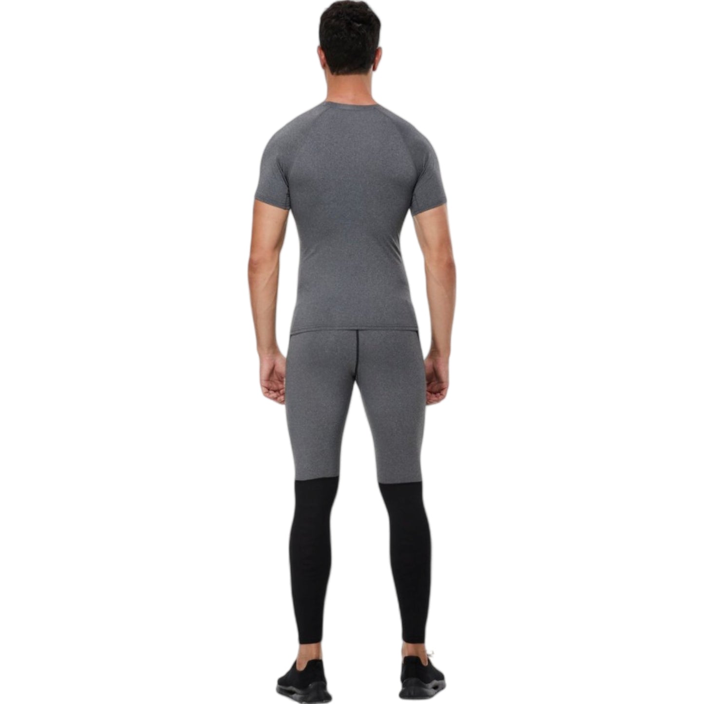 Anna-Kaci Active Men's Compression Short Sleeve T-Shirt in Stretch Heather Fabric for Performance and Training
