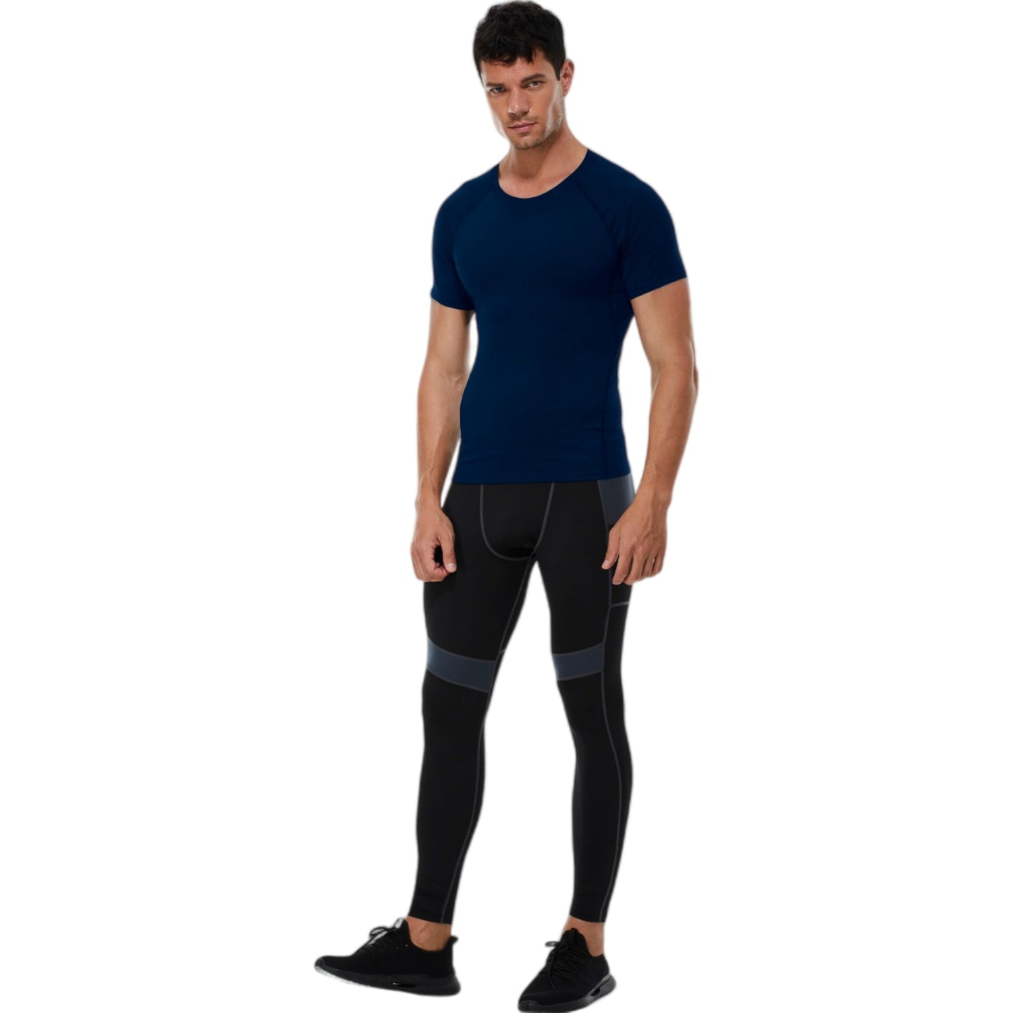 Anna-Kaci Active Men's Compression Short Sleeve T-Shirt in Stretch Heather Fabric for Performance and Training