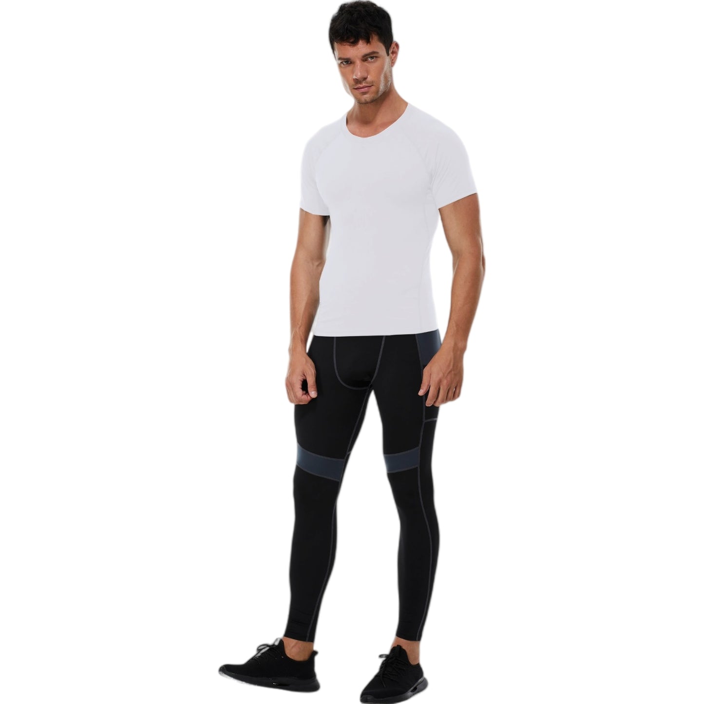 Anna-Kaci Active Men's Compression Short Sleeve T-Shirt in Stretch Heather Fabric for Performance and Training