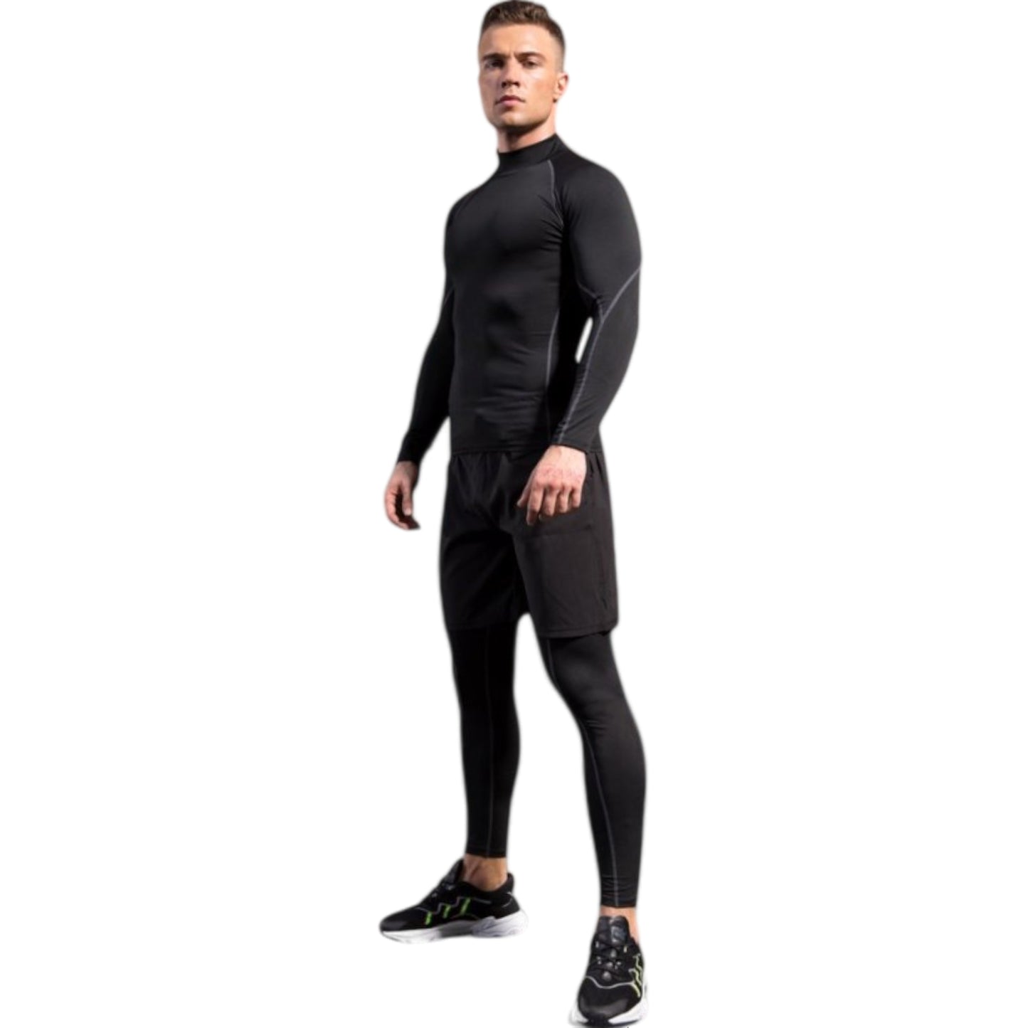Anna-Kaci Active Men's Long Sleeve Compression Shirt with Mock Neck and Stretch Fit for Performance and Training