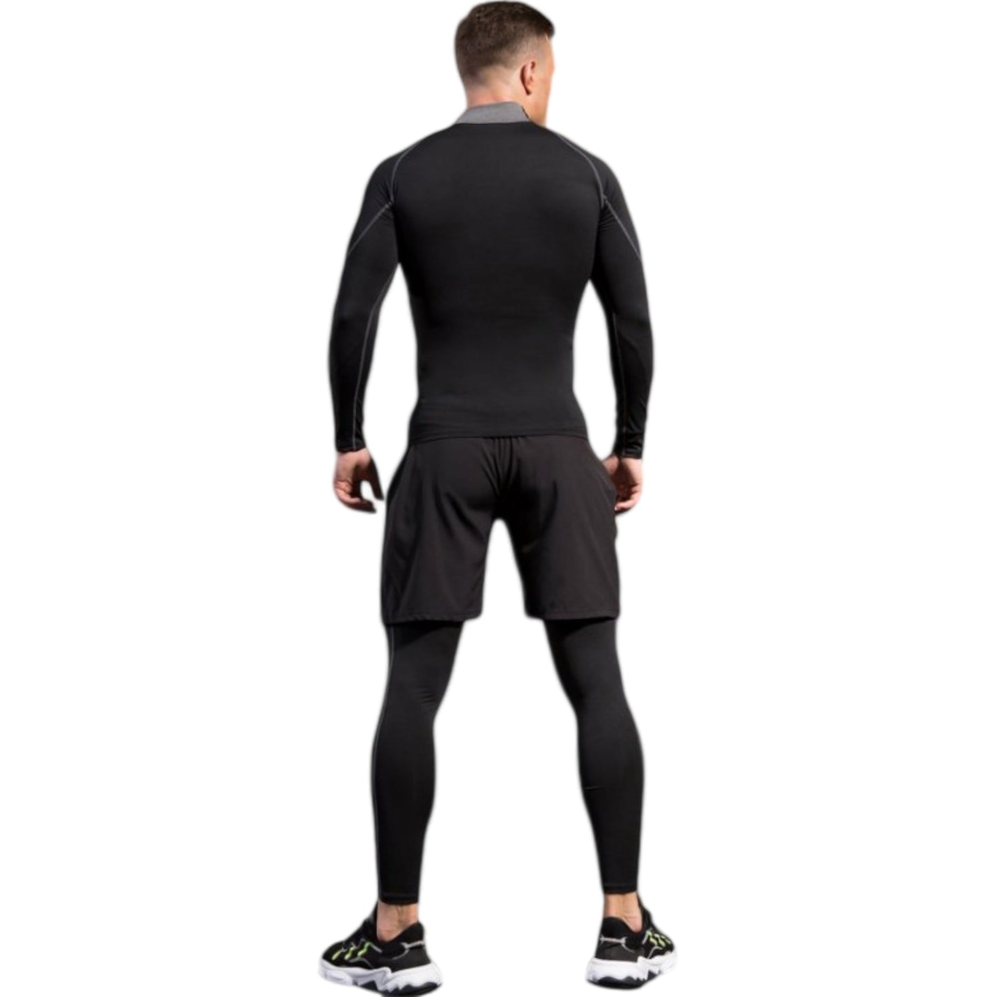 Anna-Kaci Active Men's Long Sleeve Compression Shirt with Mock Neck and Stretch Fit for Performance and Training