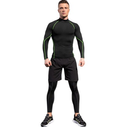 Anna-Kaci Active Men's Long Sleeve Compression Shirt with Mock Neck and Stretch Fit for Performance and Training