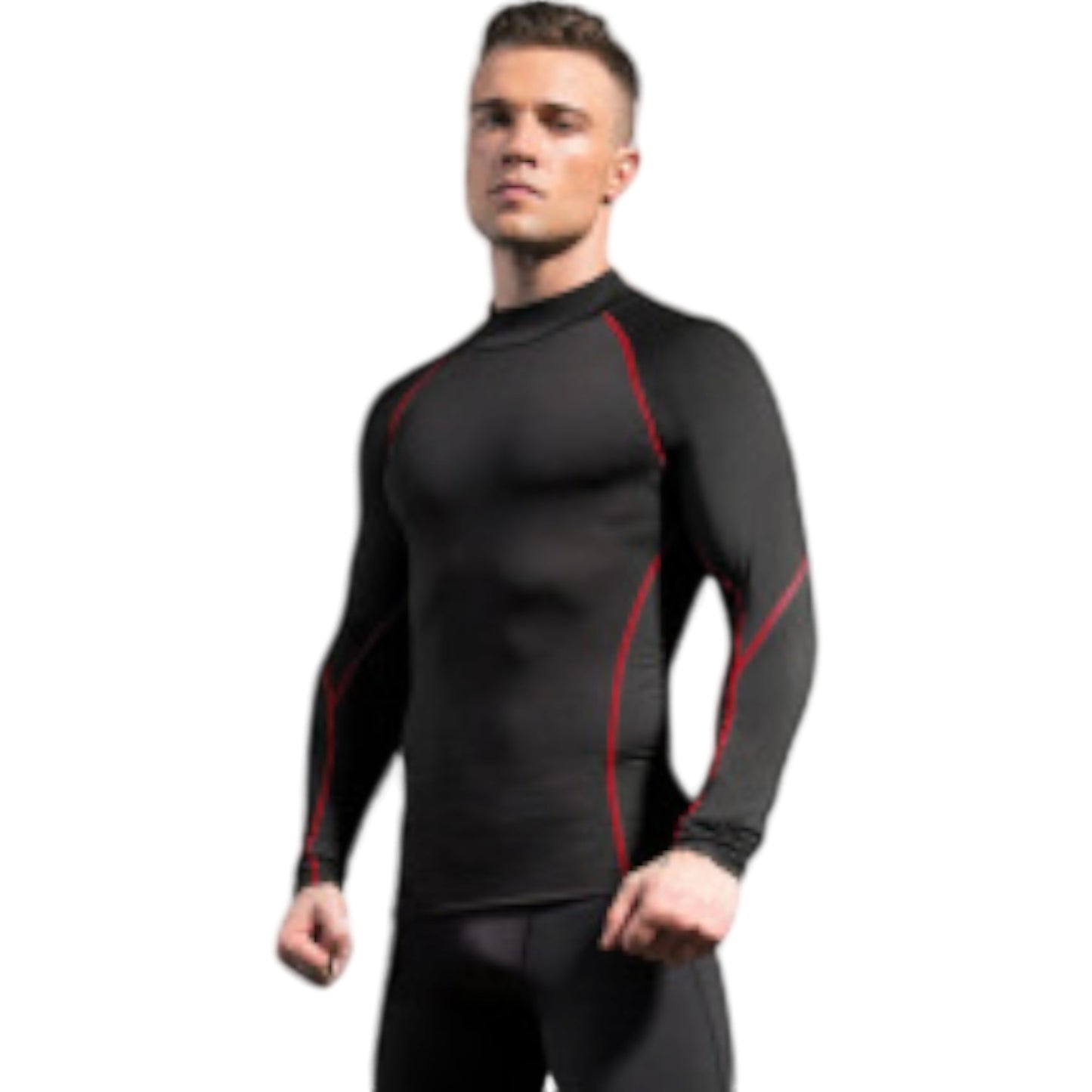 Anna-Kaci Active Men's Long Sleeve Compression Shirt with Mock Neck and Stretch Fit for Performance and Training