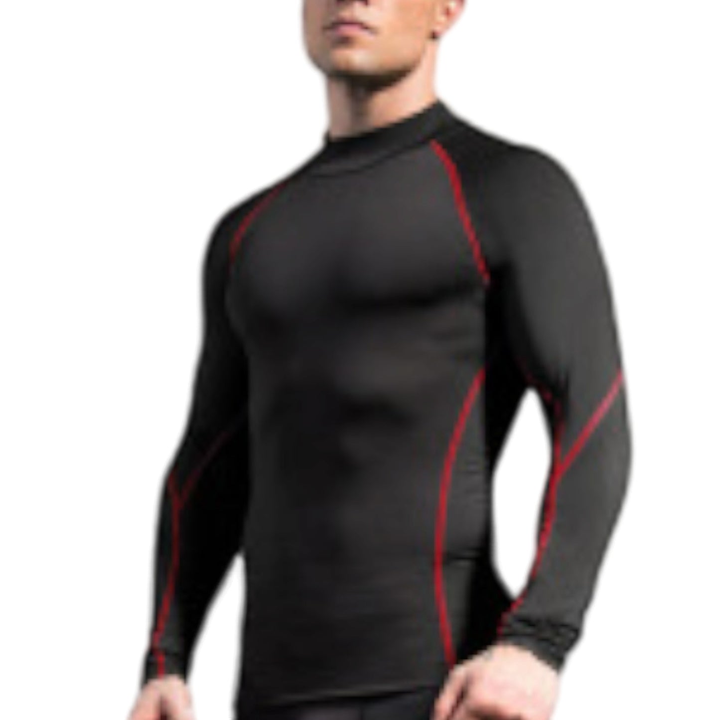Anna-Kaci Active Men's Long Sleeve Compression Shirt with Mock Neck and Stretch Fit for Performance and Training