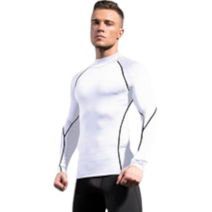 Anna-Kaci Active Men's Long Sleeve Compression Shirt with Mock Neck and Stretch Fit for Performance and Training