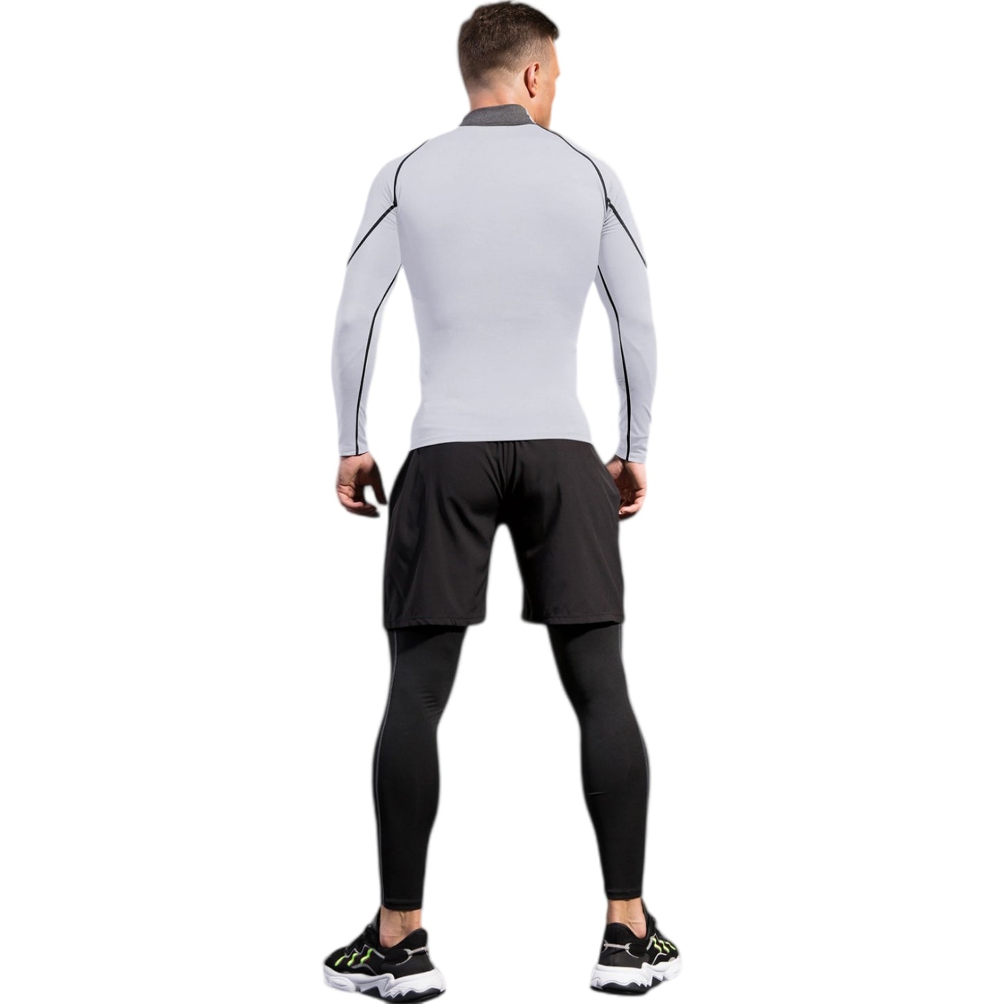Anna-Kaci Active Men's Long Sleeve Compression Shirt with Mock Neck and Stretch Fit for Performance and Training