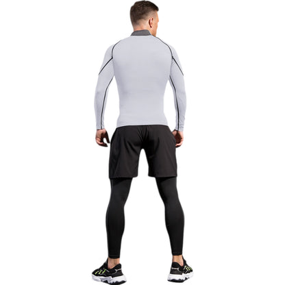 Anna-Kaci Active Men's Long Sleeve Compression Shirt with Mock Neck and Stretch Fit for Performance and Training