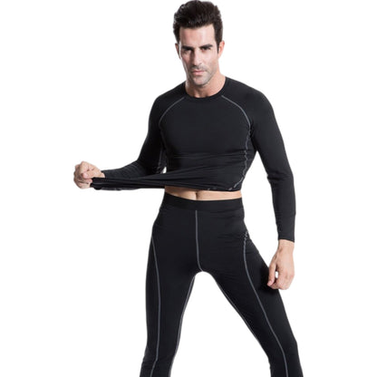 Anna-Kaci Active Men's Long Sleeve Compression Training Shirt with Crew Neck and Contrast Stitching Detail