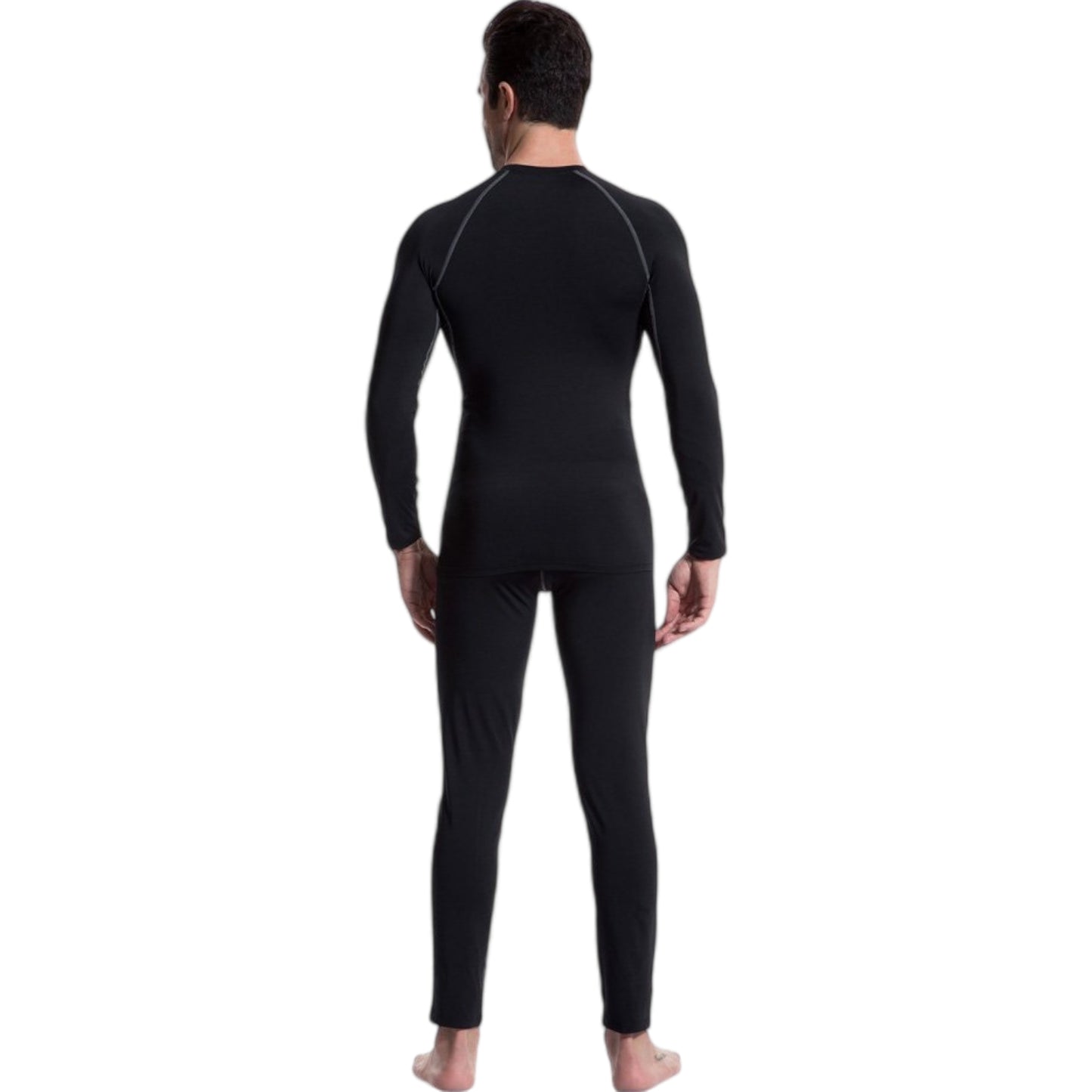 Anna-Kaci Active Men's Long Sleeve Compression Training Shirt with Crew Neck and Contrast Stitching Detail